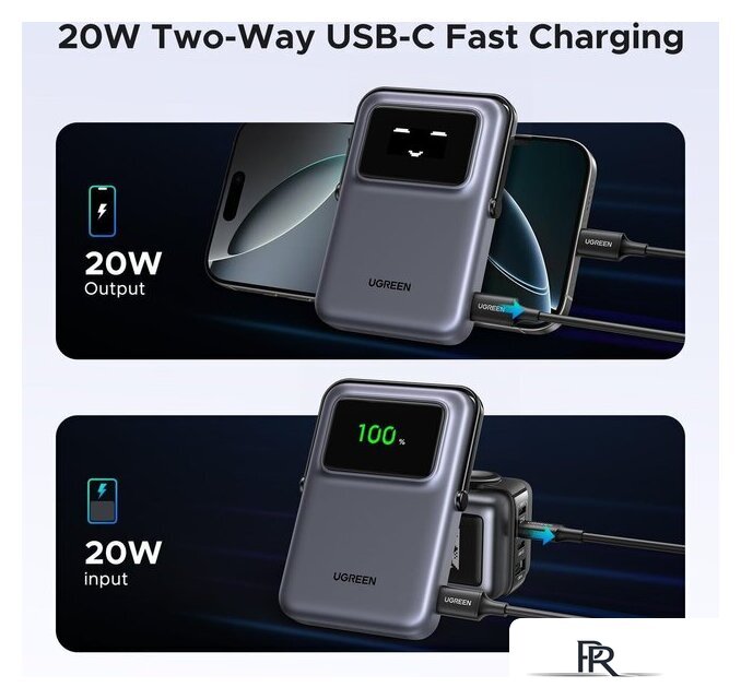 Внешний аккумулятор Ugreen PB764 10000mAh (серый) - Изображение №5 — Интернет-магазин ПроЗаказ