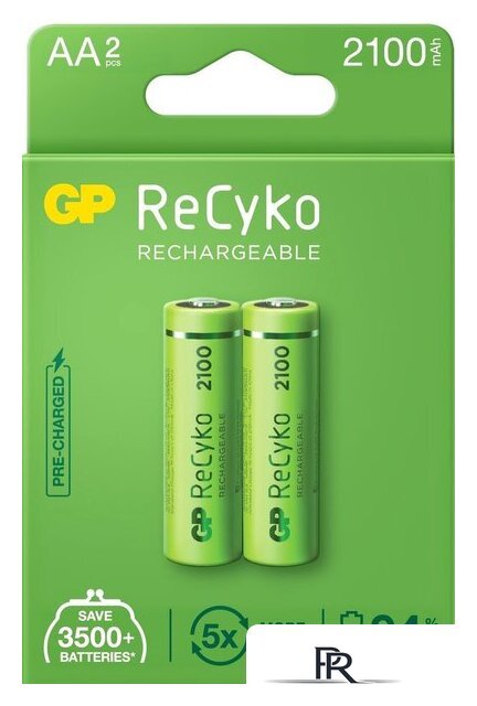 Аккумулятор GP ReCyko AA 2100mAh 2 шт. - Изображение №1 — Интернет-магазин ПроЗаказ