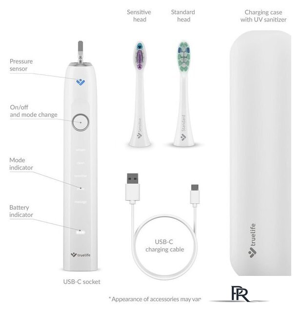 Электрическая зубная щетка TrueLife SonicBrush Clean70 UV (белый) - Изображение №10 — Интернет-магазин ПроЗаказ