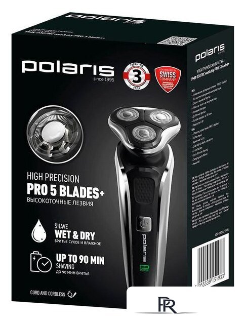 Электробритва Polaris PMR 0307RC wet&dry PRO 5 Blades+ - Изображение №20 — Интернет-магазин ПроЗаказ