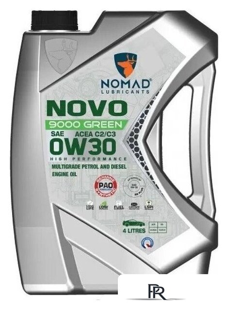 Моторное масло Nomad Novo 9000 Green 0W-30 ACEA C2/C3 4л - Изображение №1 — Интернет-магазин ПроЗаказ