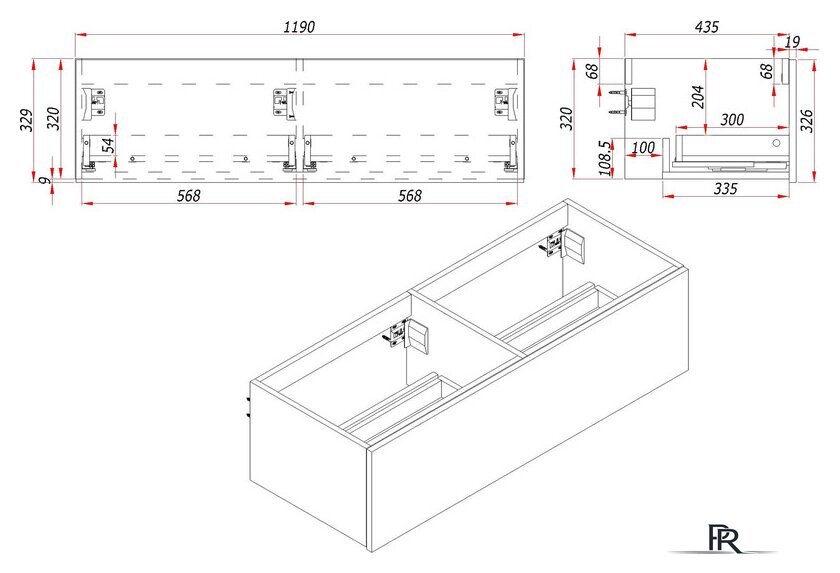  ЗОВ Тумба под умывальник Кито 120 K120LW0MRMC (белый/тростник) - Изображение №4 — Интернет-магазин ПроЗаказ