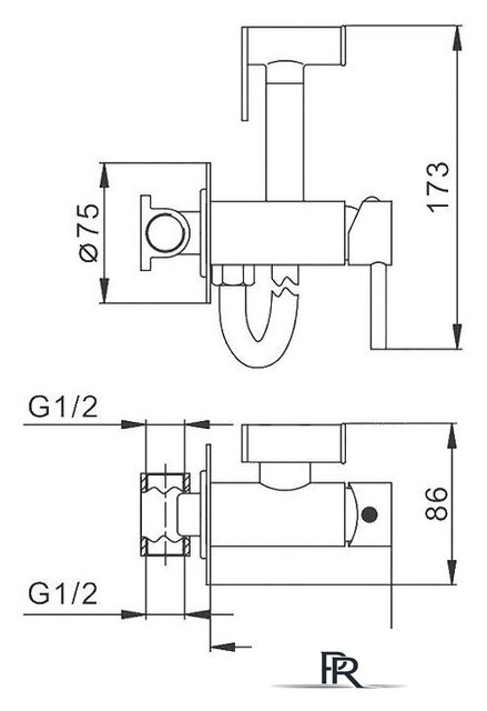 Гигиенический душ FRAP F7505-2 - Изображение №2 — Интернет-магазин ПроЗаказ