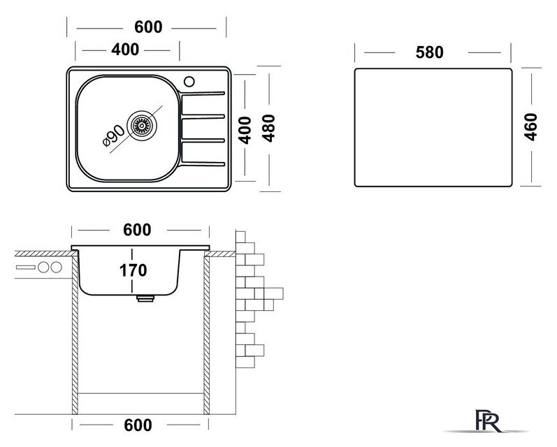 Кухонная мойка Ukinox Гранд GRM600.480-GT6K 1R (с сифоном S701) - Изображение №6 — Интернет-магазин ПроЗаказ