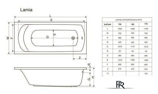 Ванна Excellent Lamia 160x75 с ножками - Изображение №6 — Интернет-магазин ПроЗаказ