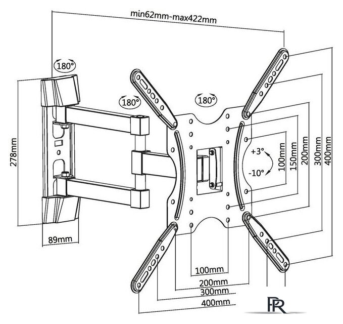 Кронштейн для телевизора Ultramounts UM904 (черный) - Изображение №13 — Интернет-магазин ПроЗаказ