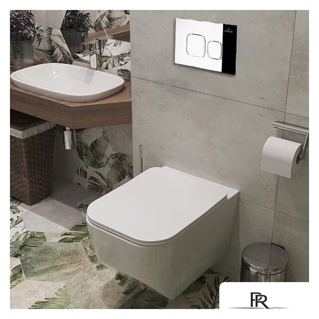 Унитаз подвесной Roxen Boro One Rimless 6 в 1 StounFix Dual Fresh 552158 (кнопка: хром) - Изображение №12 — Интернет-магазин ПроЗаказ