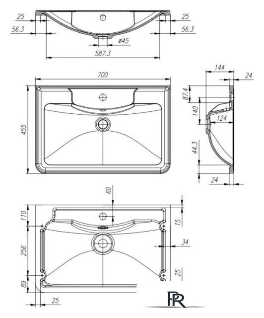 Умывальник BelBagno BB700/455-LV-MR-ALR - Изображение №2 — Интернет-магазин ПроЗаказ