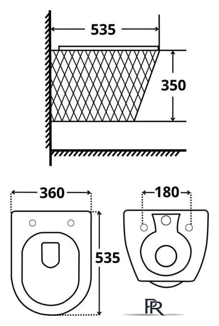 Унитаз подвесной Roxen Vine Tornado в комплекте с инсталляцией StounFix Dual Fresh 6 в 1 979021 (кнопка: оружейная сталь/металл) - Изображение №4 — Интернет-магазин ПроЗаказ
