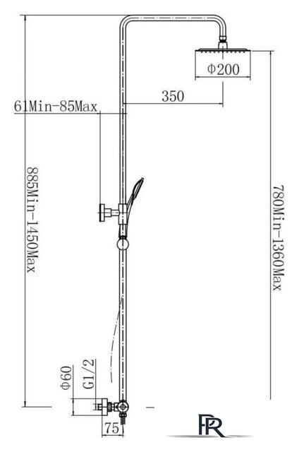 Душевая система  Fashun A52427 - Изображение №3 — Интернет-магазин ПроЗаказ