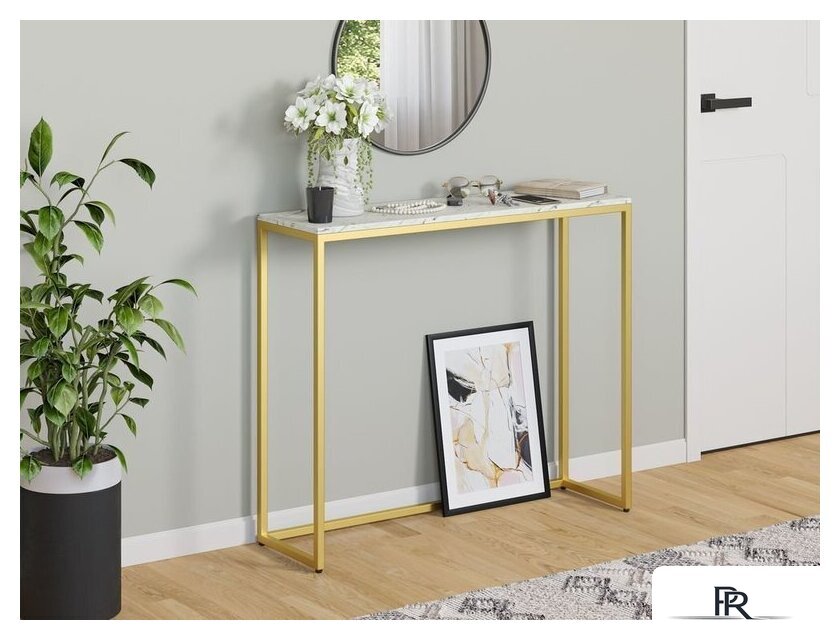 Консольный стол LoftyHome Мальборк 1627984 (мрамор сноу/золото) - Изображение №3 — Интернет-магазин ПроЗаказ