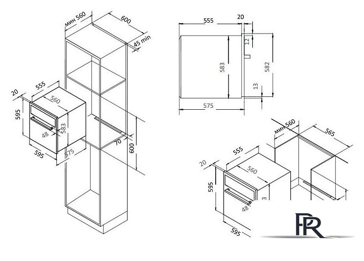 Электрический духовой шкаф Evelux EO 622 EB - Изображение №2 — Интернет-магазин ПроЗаказ
