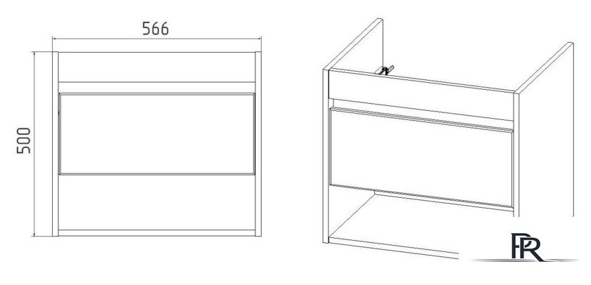  Viant Тумба под умывальник Бостон Como 60 VBOS60CO-T1YP - Изображение №4 — Интернет-магазин ПроЗаказ