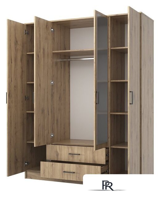 Шкаф распашной Mio Tesoro Хюгге 4D2S Z (дуб наварра) - Изображение №3 — Интернет-магазин ПроЗаказ