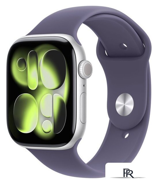 Умные часы Apple Watch Series 11 46 мм (алюминиевый корпус, серебристый/фиолетовый туман, спортивный силиконовый ремешок M/L) - Изображение №1 — Интернет-магазин ПроЗаказ
