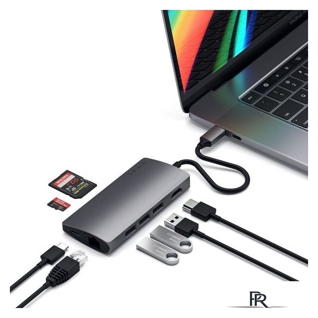 Док-станция Satechi Type-C Multi-Port Adapter 4K with Ethernet V2 ST-TCMA2M - Изображение №4 — Интернет-магазин ПроЗаказ