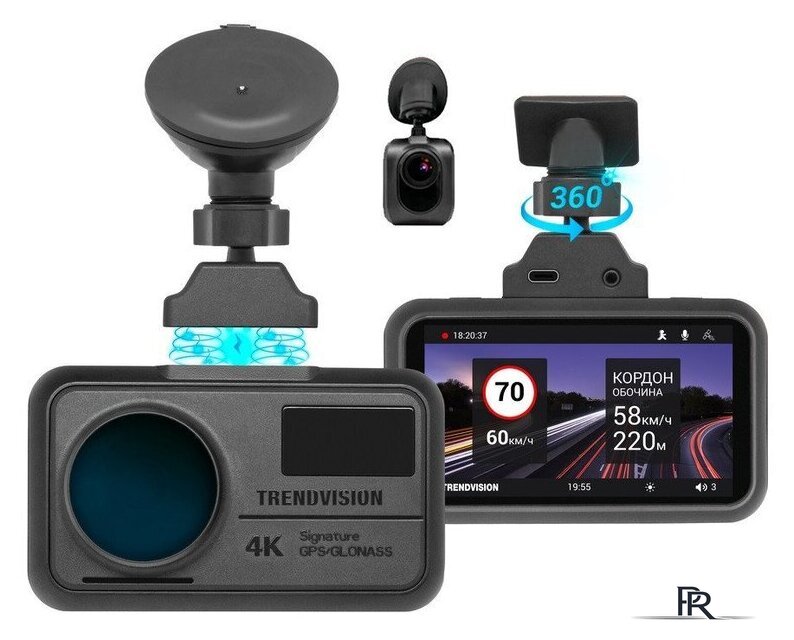 Видеорегистратор-GPS информатор (2в1) TrendVision TDR-725 Real 4K 2CH - Изображение №1 — Интернет-магазин ПроЗаказ