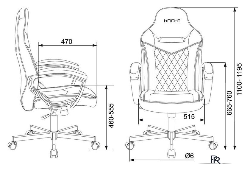 Игровое (геймерское) кресло Zombie Viking 6 Knight Fabric (серый/черный) - Изображение №5 — Интернет-магазин ПроЗаказ