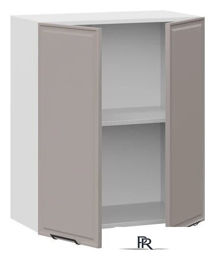 Шкаф навесной Трия Белладжио 1ВВ6 с двумя дверьми (белый/софт капучино) - Изображение №2 — Интернет-магазин ПроЗаказ