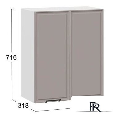 Шкаф навесной Трия Белладжио 1ВВ6 с двумя дверьми (белый/софт капучино) - Изображение №3 — Интернет-магазин ПроЗаказ