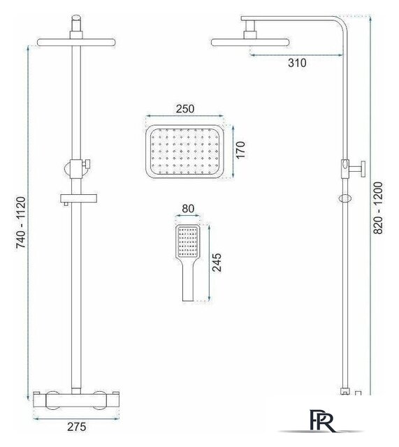 Душевая система  Rea Tom Gold REA-P7102 - Изображение №6 — Интернет-магазин ПроЗаказ