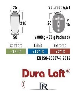 Спальный мешок High Peak Lite Pak 800 23260 (зеленый/красный) - Изображение №5 — Интернет-магазин ПроЗаказ