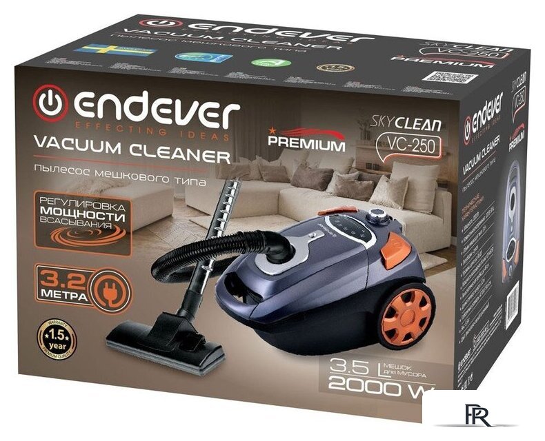 Пылесос Endever SkyClean VC-250 (серый/фиолетовый) - Изображение №11 — Интернет-магазин ПроЗаказ