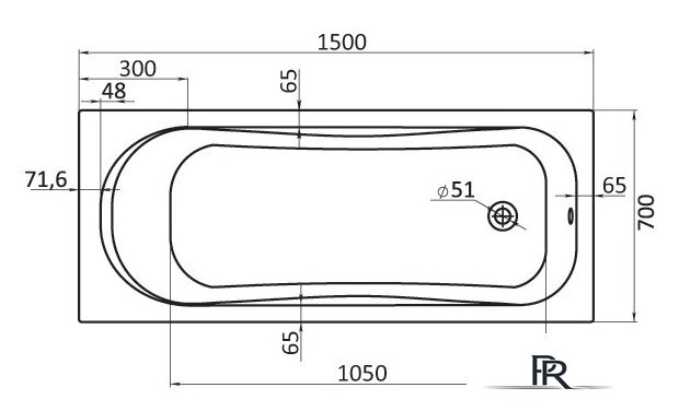 Ванна Santek Тенерифе 150x70 без гидромассажа [WH302213] - Изображение №2 — Интернет-магазин ПроЗаказ