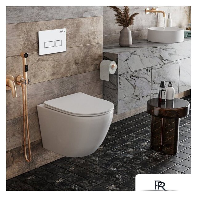 Унитаз подвесной Roxen Antares в комплекте с инсталляцией StounFix Dual Fresh 6 в 1 569295 (кнопка: белый глянец) - Изображение №11 — Интернет-магазин ПроЗаказ