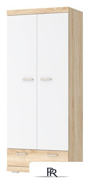 Шкаф распашной Памир Соната ШС-900 (дуб сонома/белый глянец) - Изображение №1 — Интернет-магазин ПроЗаказ