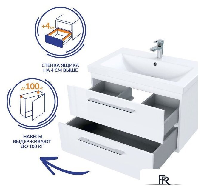  Cersanit Тумба под умывальник Lara SB-SZ-LARA-CO60/Wh - Изображение №6 — Интернет-магазин ПроЗаказ