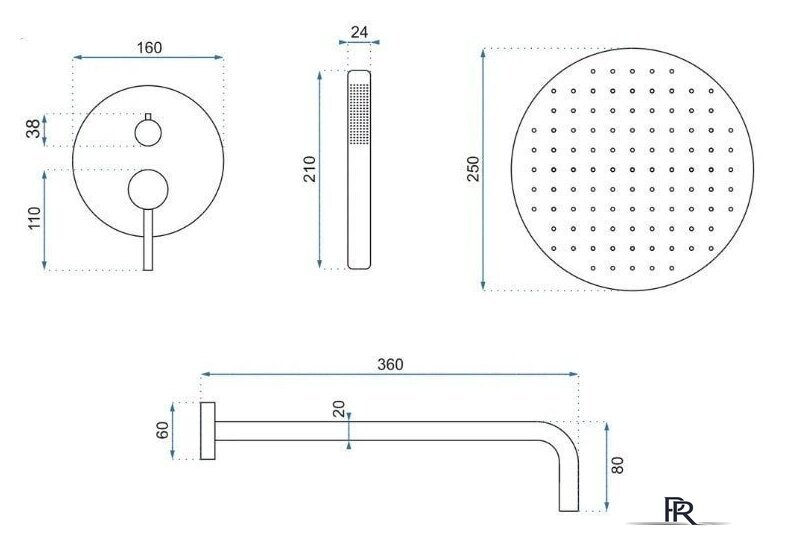 Душевая система  Rea Lungo REA-P4110 (золотой) - Изображение №7 — Интернет-магазин ПроЗаказ