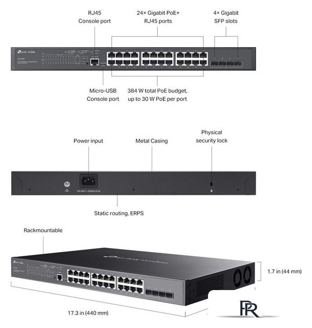 Управляемый коммутатор 2-го уровня TP-Link Omada SG3428MP - Изображение №6 — Интернет-магазин ПроЗаказ