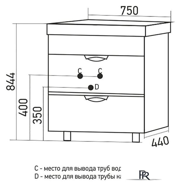  Mixline Тумба под умывальник Байкал 75 550385 - Изображение №4 — Интернет-магазин ПроЗаказ