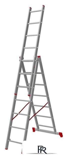 Лестница-стремянка Новая высота NV 123 алюминиевая трёхсекционная 3x7 ступеней - Изображение №2 — Интернет-магазин ПроЗаказ