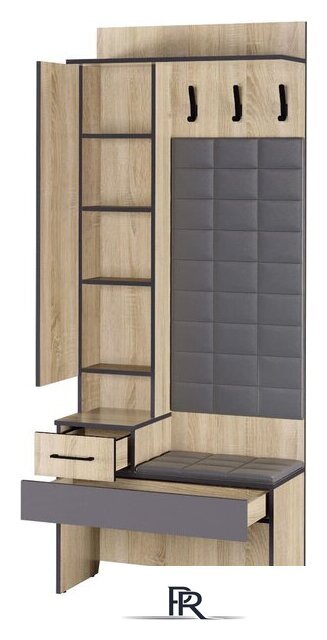 Стенка Аквилон Эльза №1 800 с зеркалом (дуб сонома) - Изображение №3 — Интернет-магазин ПроЗаказ