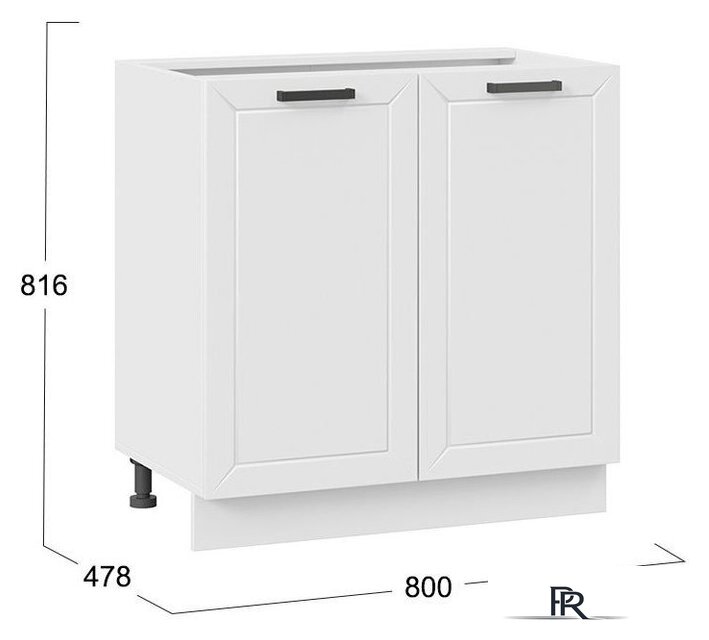 Шкаф напольный Трия Лорас 1Н8 (белый/холст белый) - Изображение №3 — Интернет-магазин ПроЗаказ