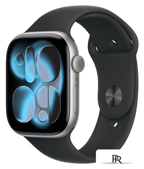 Умные часы Apple Watch Series 11 46 мм (алюминиевый корпус, космический серый/черный, спортивный силиконовый ремешок M/L) - Изображение №1 — Интернет-магазин ПроЗаказ