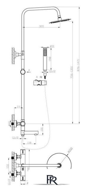 Душевая система  AV Engineering AVTHS2-P42-725A - Изображение №2 — Интернет-магазин ПроЗаказ