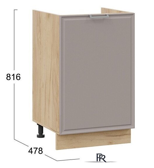 Шкаф напольный Трия Белладжио 1Н5М (дуб крафт золотой/софт капучино) - Изображение №3 — Интернет-магазин ПроЗаказ
