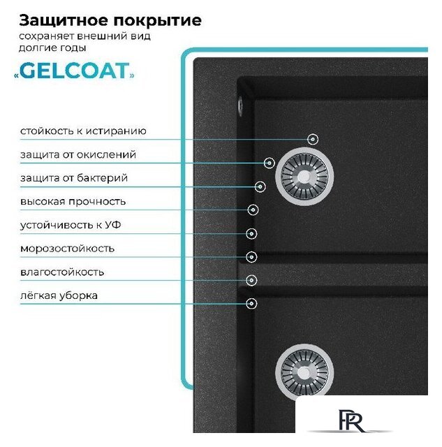Кухонная мойка Polygran Brig 790 (черный) - Изображение №5 — Интернет-магазин ПроЗаказ