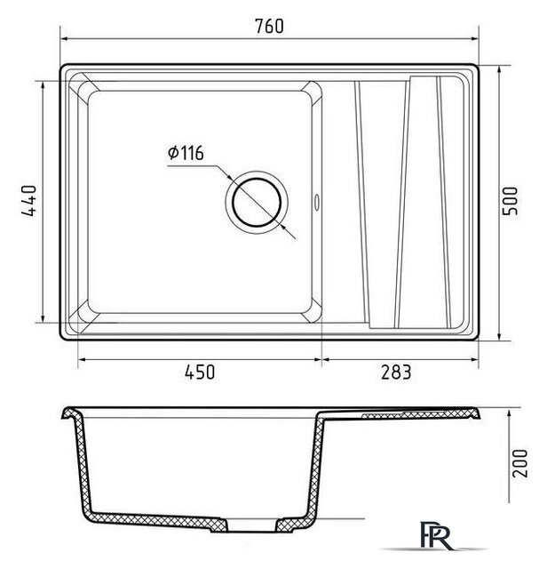 Кухонная мойка GranFest GF-LV-760L (терракот) - Изображение №2 — Интернет-магазин ПроЗаказ