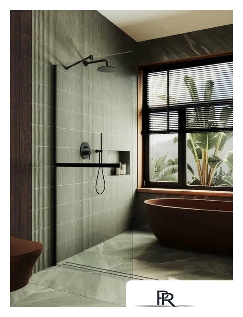 Душевая стенка MaybahGlass 195x79 MGD-726-6у (прозрачное стекло/черный) - Изображение №5 — Интернет-магазин ПроЗаказ