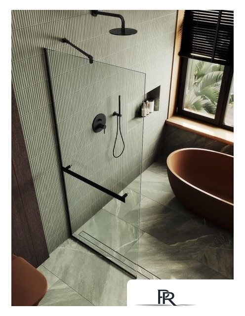 Душевая стенка MaybahGlass 195x79 MGD-726-6у (прозрачное стекло/черный) - Изображение №6 — Интернет-магазин ПроЗаказ