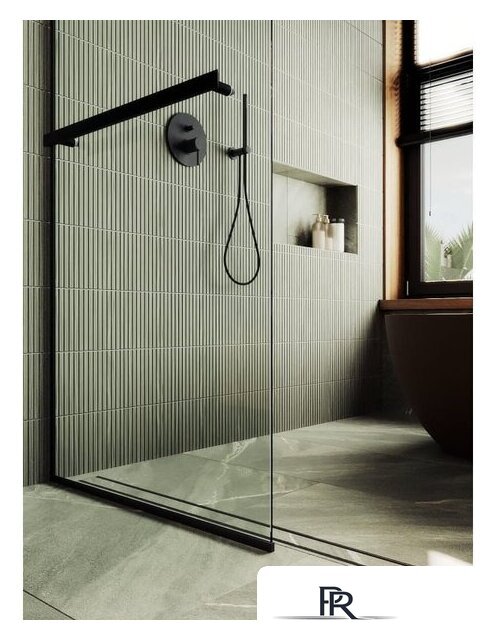 Душевая стенка MaybahGlass 195x79 MGD-726-6у (прозрачное стекло/черный) - Изображение №2 — Интернет-магазин ПроЗаказ