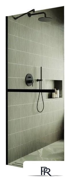 Душевая стенка MaybahGlass 195x79 MGD-726-6у (прозрачное стекло/черный) - Изображение №1 — Интернет-магазин ПроЗаказ