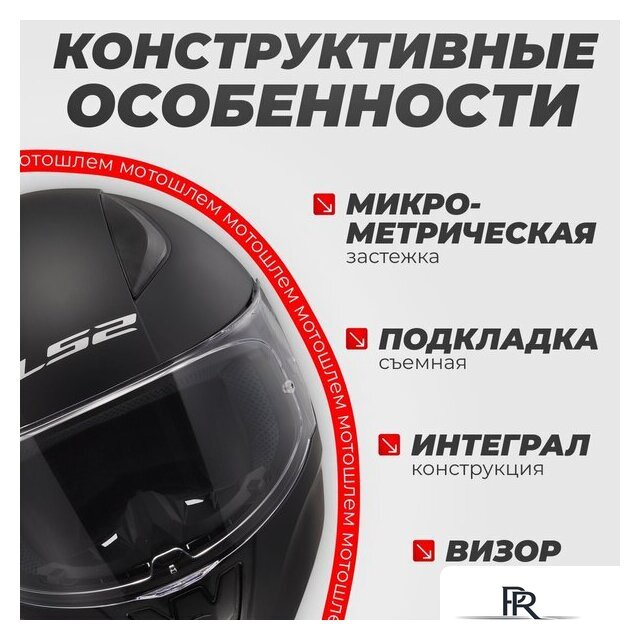 Мотошлем LS2 FF353 Rapid II Solid (3XL, черный матовый) - Изображение №3 — Интернет-магазин ПроЗаказ