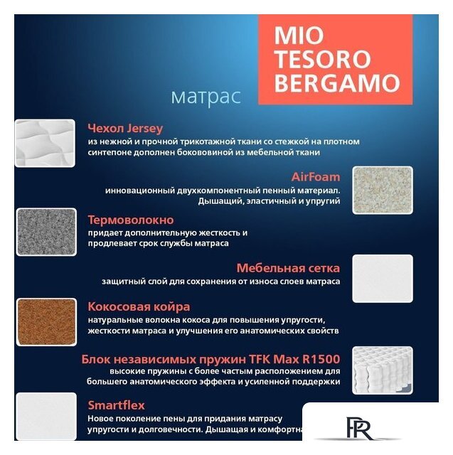 Матрас Mio Tesoro Bergamo 180x200 (джерси трикотаж) - Изображение №5 — Интернет-магазин ПроЗаказ