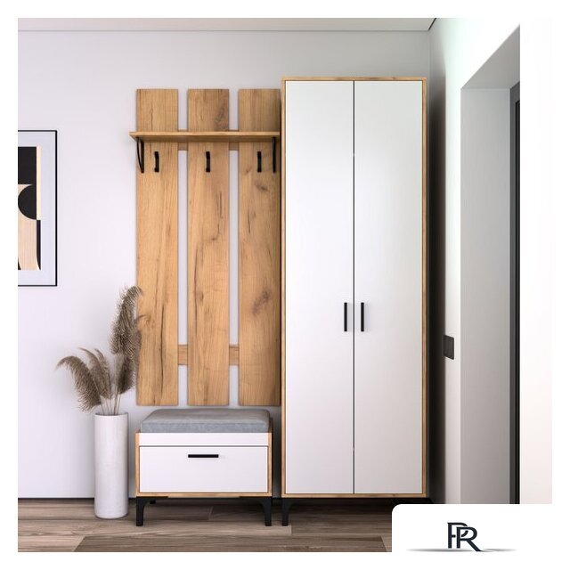 Шкаф распашной Кастанье Кантри ШК 90.2 (белый/дуб крафт) - Изображение №4 — Интернет-магазин ПроЗаказ