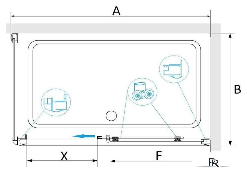 Душевой уголок RGW PA-245B 410824580-14 80x100 (черный/прозрачное стекло) - Изображение №2 — Интернет-магазин ПроЗаказ